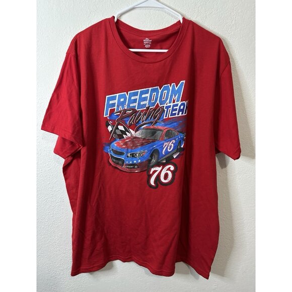Way To Celebrate Patriotic Freedom Racing Short Sleeve Red T Shirt Size 3XL - Picture 1 of 9